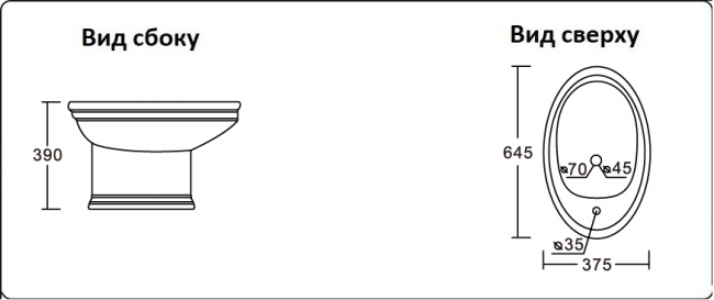 Биде напольное CeramaLux 2051 Биде напольное CeramaLux 2051