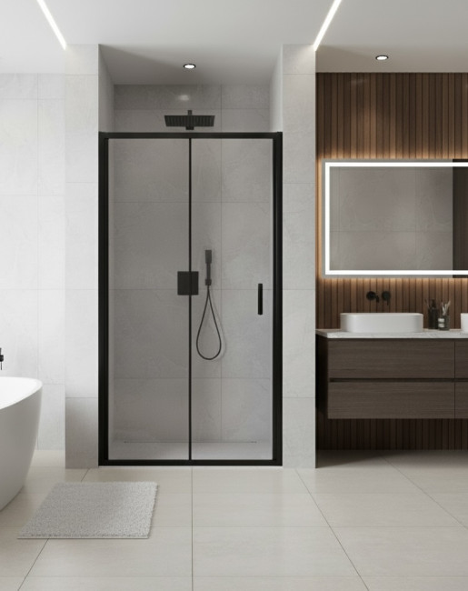 Душевая дверь раздвижная CL307В-110 черный матовый 