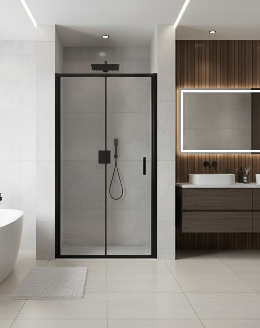 Душевая дверь раздвижная CL307В-120 черный матовый  