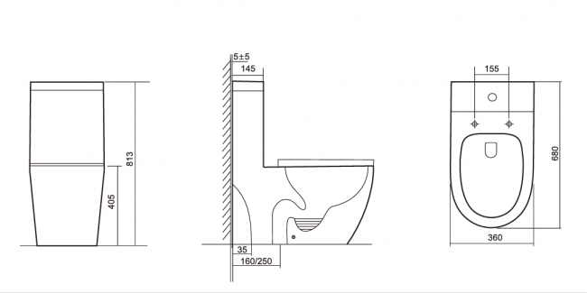 напольный унитаз ceramalux TR2176MN монолит напольный унитаз ceramalux TR2176MN монолит