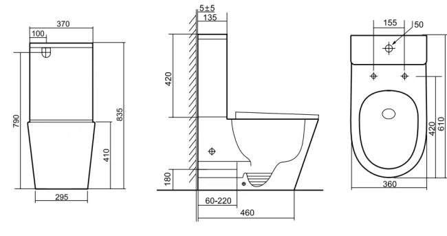 напольный унитаз-биде ceramalux 2179-BD