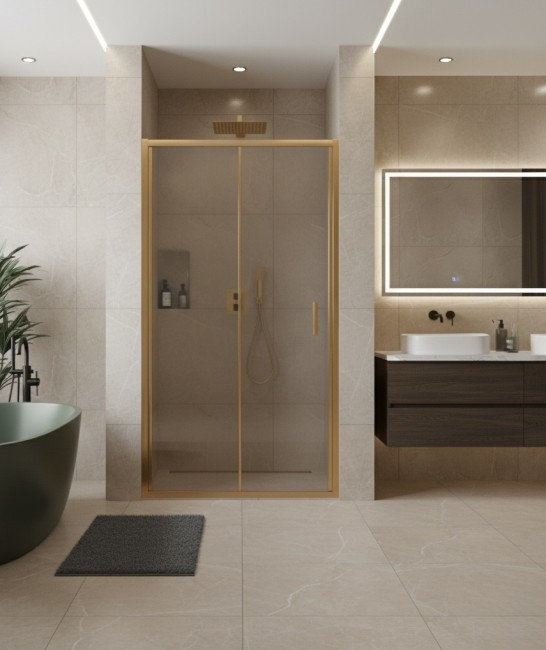 Душевая дверь раздвижная CL307МG-110 матовое золото 