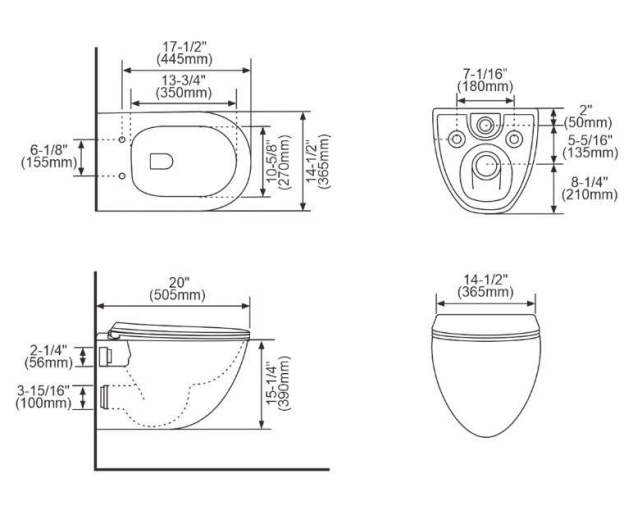 Унитаз Ceramalux  TORNADO TR0199ZK подвесной 