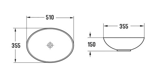 Раковина накладная Ceramalux  GL55
