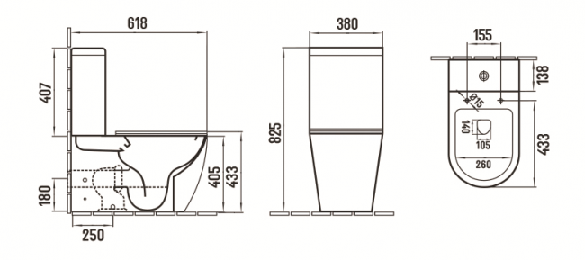 Унитаз напольный Ceramalux 2166 XMDH Унитаз напольный Ceramalux 2166 XMDH