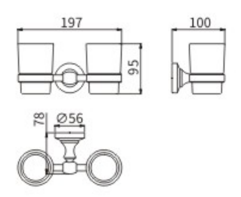 Стакан керамика двойной 52003