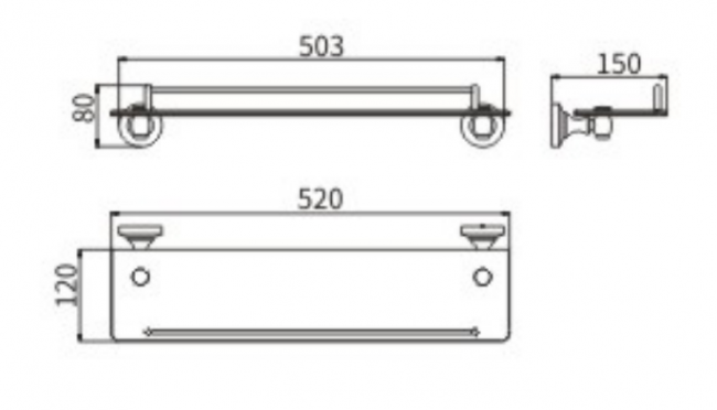 Полка стекло 52011