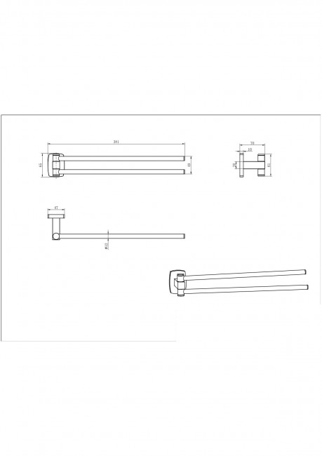 Держатель для полотенец двойной 12614