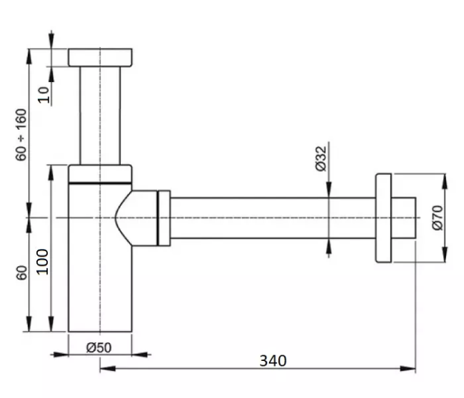 Сифон для умывальника CeramaLux C057