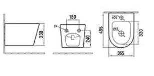 Биде подвесное Ceramalux 5330 МС Биде подвесное Ceramalux 5330 МС