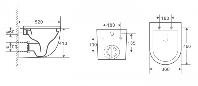 Унитаз подвесной CeramaLux 2198MW