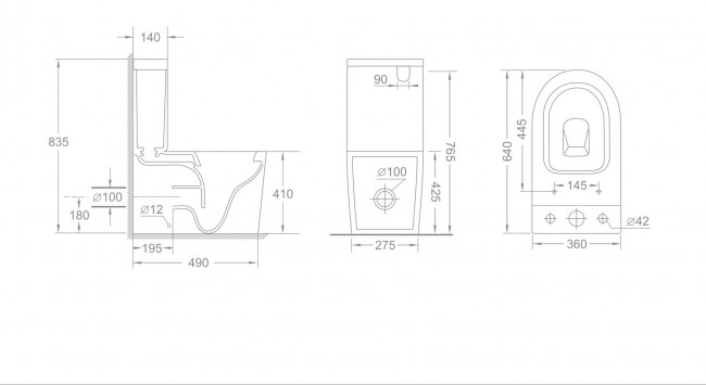 Унитаз напольный CeramaLux 2178 MB