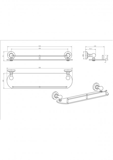 Полка стекло 51311