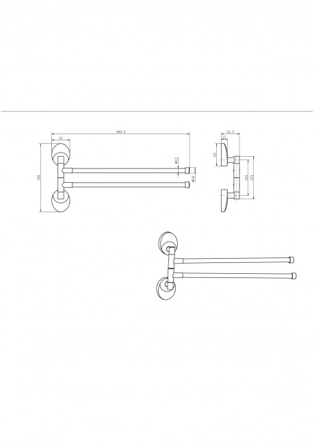 Полотенцедержатель поворотный 73214-2