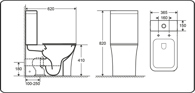 Унитаз напольный CeramaLux 1219A Унитаз напольный CeramaLux 1219A
