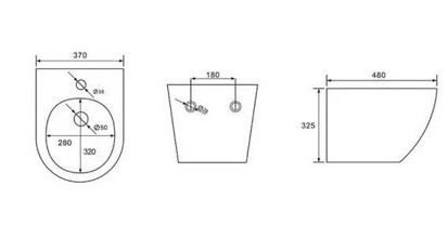 Биде подвесное CeramaLux 2197 MB-1