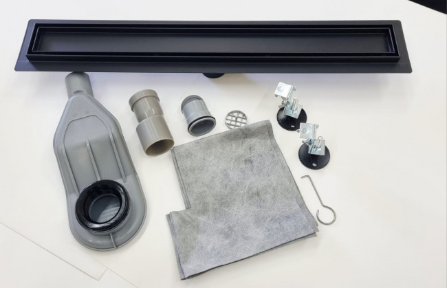 Трап CL6138D/70 Ceramalux черный матовый , щелевой, нерж.сталь, 700 мм Трап CL6138D/70 Ceramalux черный матовый , щелевой, нерж.сталь, 700 мм