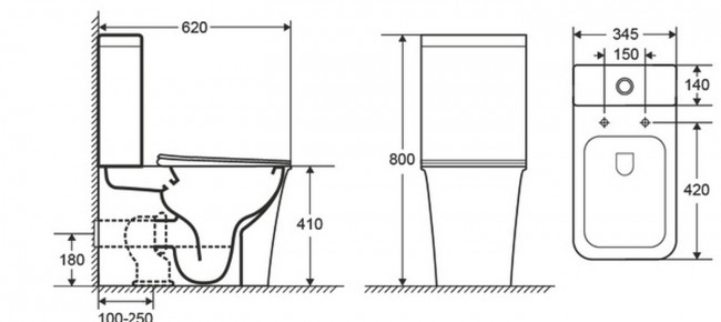 Унитаз напольный CeramaLux 1222A Унитаз напольный CeramaLux 1222A