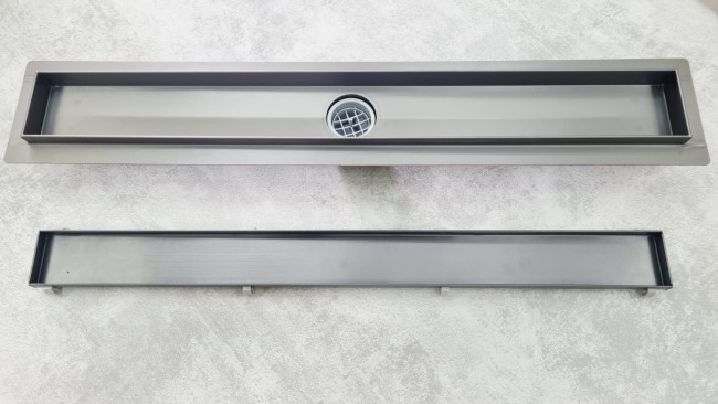 Трап CL6138GG/80 Ceramalux оружейная сталь , щелевой, нерж.сталь, 800 мм Трап CL6138GG/80 Ceramalux оружейная сталь , щелевой, нерж.сталь, 800 мм