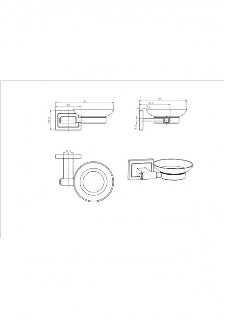 Мыльница  стекло 12304
