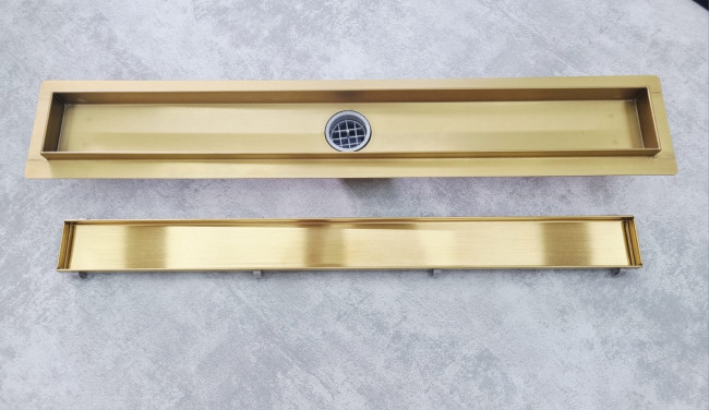 Трап CL6138G/70 Ceramalux матовое золото , щелевой, нерж.сталь, 700 мм Трап CL6138G/70 Ceramalux матовое золото , щелевой, нерж.сталь, 700 мм