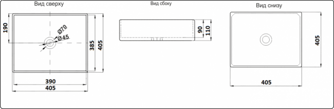 Умывальник CeramaLux 1305-1MB Умывальник CeramaLux 1305-1MB