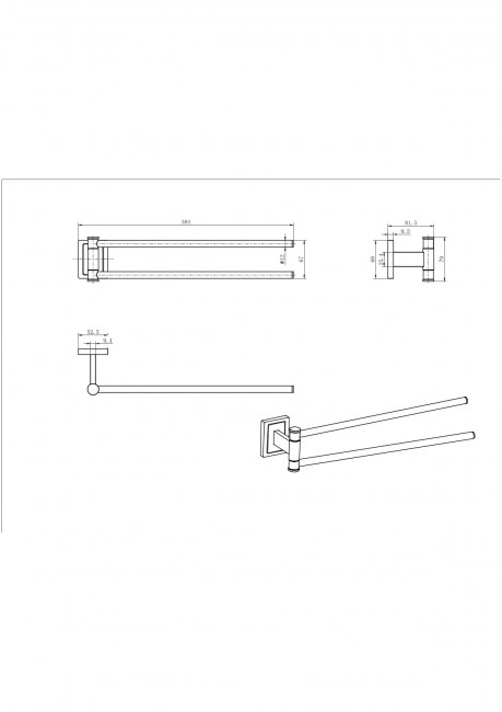 Полотенцедержатель двойной 12314