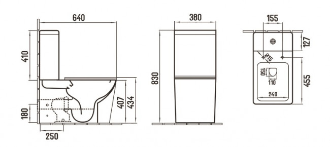 Унитаз напольный Ceramalux 2170 AXMLG