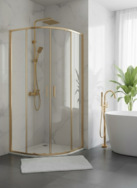 Душевое ограждение раздвижная CL901MG-90 матовое золото 