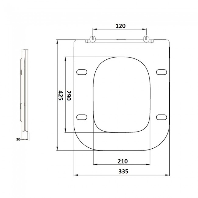 Унитаз приставной CeramaLux 215D Унитаз приставной CeramaLux 215D