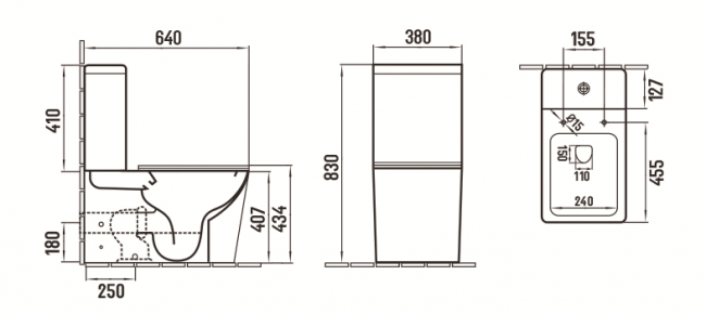 Унитаз напольный Ceramalux 2170 AXMH Унитаз напольный Ceramalux 2170 AXMH