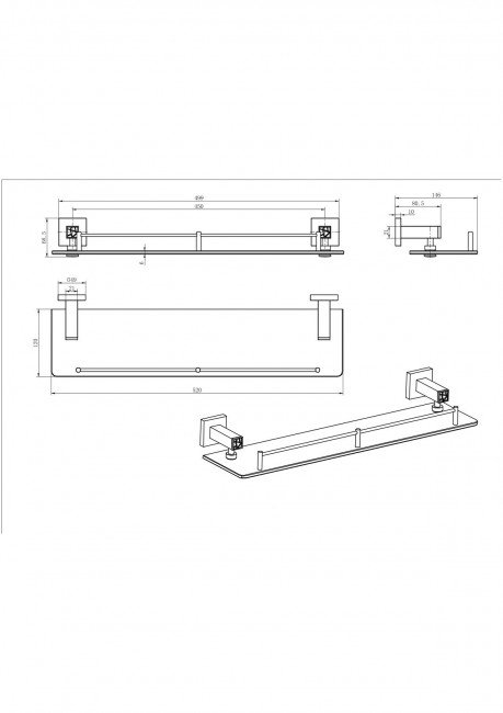 Полка стелянная 88611-1