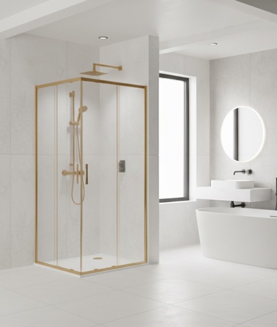 Душевое ограждение, раздвижная CL902МG-100 матовое золото Душевое ограждение, раздвижная CL902МG-100 матовое золото