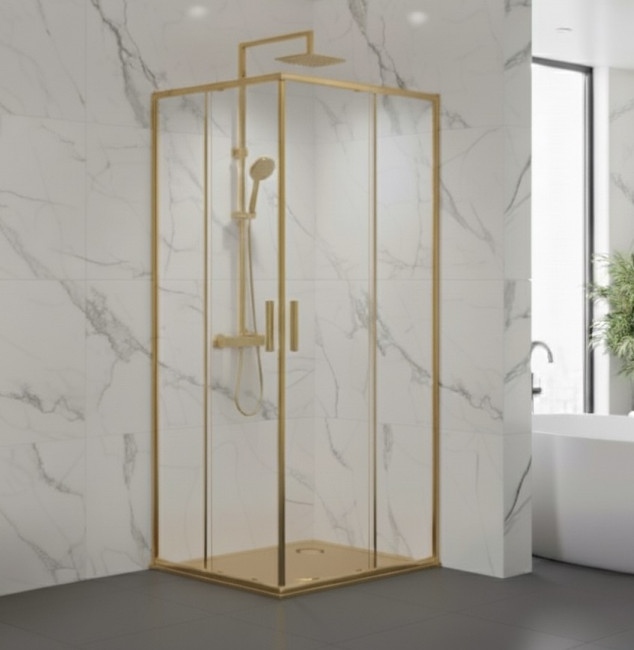 Душевое ограждение, раздвижная CL902МG-90 матовое золото Душевое ограждение, раздвижная CL902МG-90 матовое золото