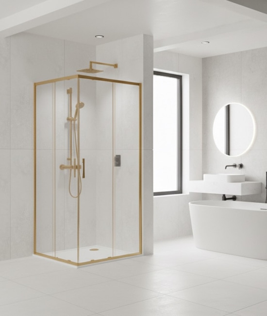 Душевое ограждение, раздвижная CL902МG-90 матовое золото Душевое ограждение, раздвижная CL902МG-90 матовое золото