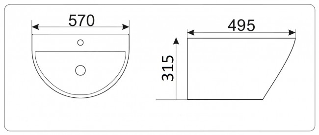 Умывальник CeramaLux NB165 Умывальник CeramaLux NB165