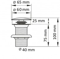 Донный клапан для раковины CeramaLux RD018