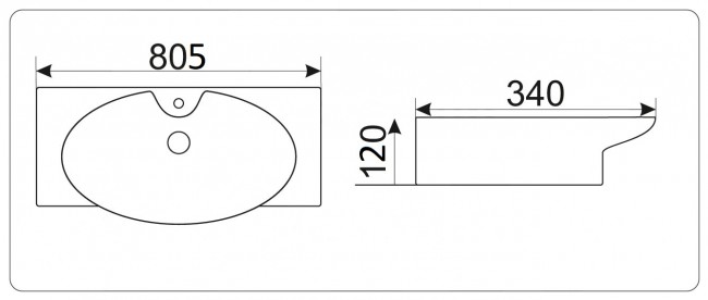 Умывальник CeramaLux STR4282B