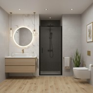 Душевая дверь распашная CL1020B-90 BLACK Душевая дверь распашная CL1020B-90 BLACK